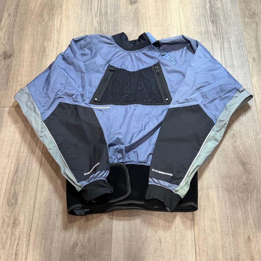 MTI Adventurewear Kayak Splash Jacket Mens Medium Blue Grey Paddling Top
